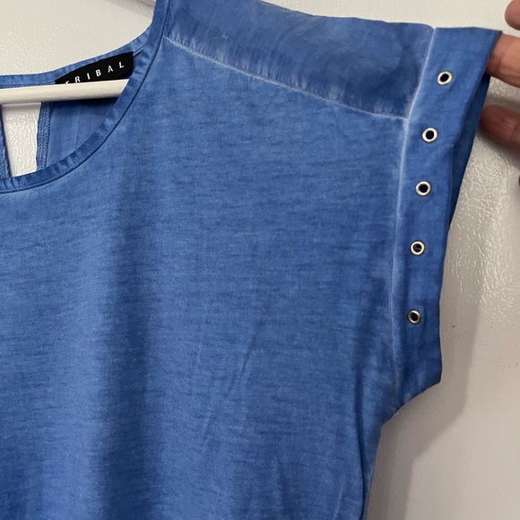 TRIBAL Blue Woman’s top Sz XS - Picture 3 of 7